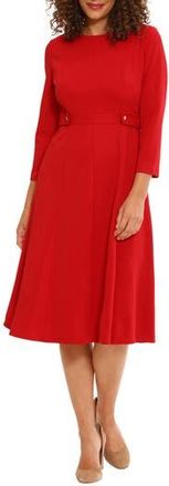 London Times Seamed Midi Dress in Savy Red at Nordstrom Rack, Size 12