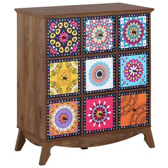 Beliani Beliani - Aparador Estilo Marroqu&iacute; Multicolor Con Cajones Vintage Boho Kuma