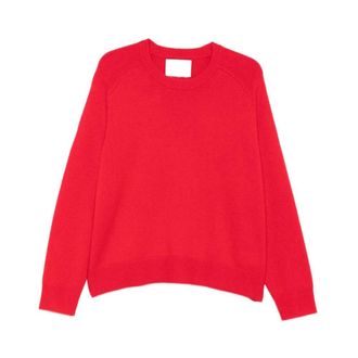 Soft Goat Su&eacute;ter de manga ragl&aacute;n con acabados de canal&eacute; - Knitwear - Mujer - Rojo - S