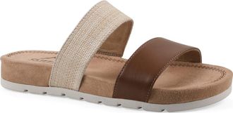 White Mountain Tahlie Slide Sandal in Tan/burn/raffia at Nordstrom Rack, Size 6.5