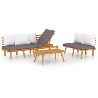 vidaXL Muebles De Jard&iacute;n 3 Piezas Con Cojines Madera Maciza De Acacia Vidaxl