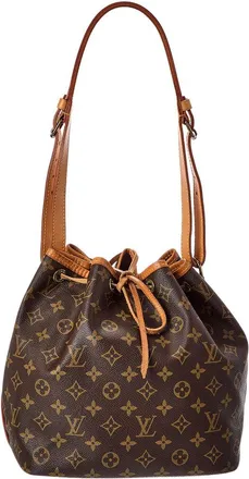 Louis Vuitton Brown Monogram Coated Canvas & Vachetta Leather No&eacute; Petite (Authentic Pre-Loved)