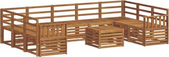 vidaXL Conjunto De Sof&aacute;s De Exterior 10 Uds. Natural Vidaxl