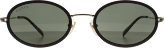 Gucci Oval Womens Black Gold Green GG1980S Metal - One Size