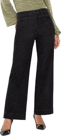 Liverpool L.A. Stride Wide Leg Hi-Rise Super Black Crosshatch Denim in Rockville Womens Jeans Rockville : 6 30