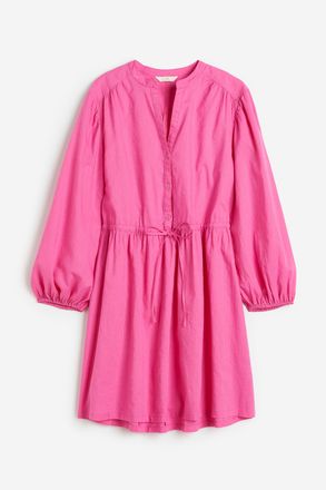 H&M Kleid aus Leinenmix - Cerise