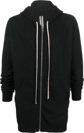 Rick Owens cashmere zip-fastening hoodie - men - Cashmere - L - Black