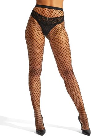 Ann Summers Halloween Fishnet Tights, Seamed Hold Ups, Silicone Strips, Stay In Place Stockings, Black Stockings For Women