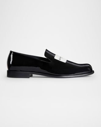 Givenchy Mens Patent Leather Label Loafers