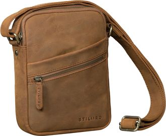 STILORD Naro Small Leather Crossbody Bag for Men - Genuine Leather Shoulder Bag Mens Compact Messenger for Tablet up to 10 Inch Ideal for Travel & Everyday Us
