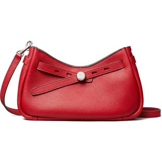 Tory Burch Romy Zip Top Leather Crossbody Bag in Tory Red at Nordstrom