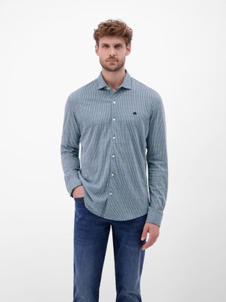 Lerros Langarmhemd LERROS, Herren, Gr. XXL, N-Gr, storm blau, Web, Obermaterial: 100% Baumwolle, kariert, regular fit normal, Manschette, Hemden Langarmhemd,