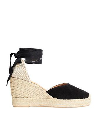 8 by YOOX SUEDE LEATHER WEDGE ESPADRILLES