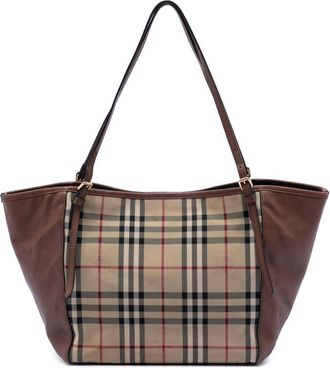 Burberry Pre-owned Burberry Small Haymarket Check Canvas and Leather Canterbury Tote IT8AMSRL3335CAM