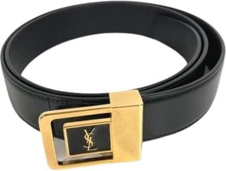 Saint Laurent Pre-owned Vintage Leather Belt - female - Yves Saint Laurent Vintage - Vintage Belts - Black - ONE SIZE - Pre-owned