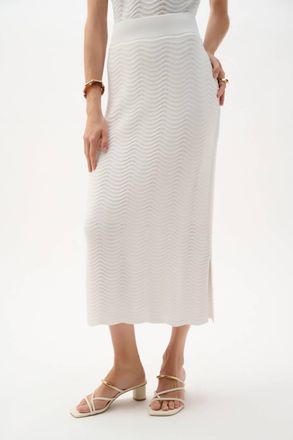 Joseph Ribkoff Waves Midi Skirt In Vanilla