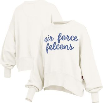 Pressbox Womens Pressbox Cream Air Force Falcons Oversized Chelsea Waist Length Pullover Sweatshirt at Nordstrom, Size Medium