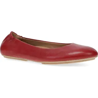 Dansko Dansko Mollie 5705400300 Ballet Flat Womens Red Nappa Slip On RHS9702