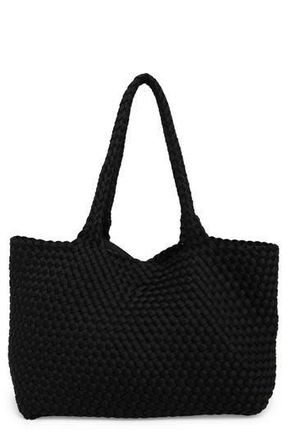 BCBGeneration Woven Large Tote Bag & Pouch Set in Black at Nordstrom Rack
