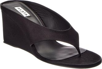 Alaia Ala&iuml;a Satin Wedge Sandal