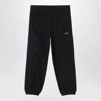 Off-white Black Jogging Cargo Trousers With Logo
