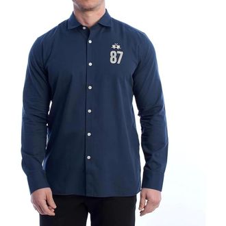 La Martina Replica Cotton Twill Shirt - - Shirts - Uomo - Blu - M