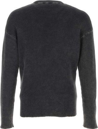 Diesel Mens Ribbed Cotton Sweater Black