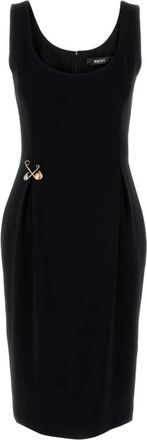 Versace Black Safety Pin Midi Dress
