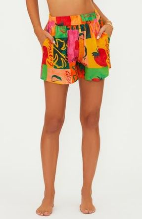 Beach Riot Rayah Cover-Up Shorts in Fruit Market at Nordstrom Rack, Size X-Small