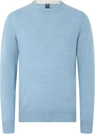 Fedeli Veelzijdig Casual Sweatshirt - Heren - Cashmere truien - Blauw - M - Linnen - Truien & Vesten