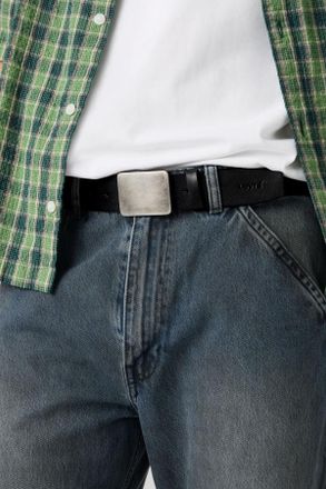Levi's Cintur&oacute;n Ryder Plaque Buckle - Hombre - 100 - Negro / Caviar