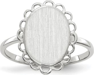 Diamond2Deal 14k White Gold Open Back Signet Ring