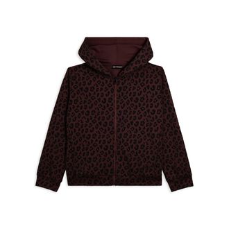 Freddy Felpa donna leopardata con zip e cappuccio