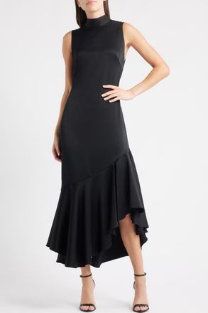 Kobi Halperin Jenkins Sleeveless Satin Maxi Dress in Black at Nordstrom, Size Large