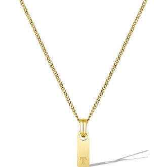Vincero Mens Initial Pendant Necklace in Gold - T at Nordstrom