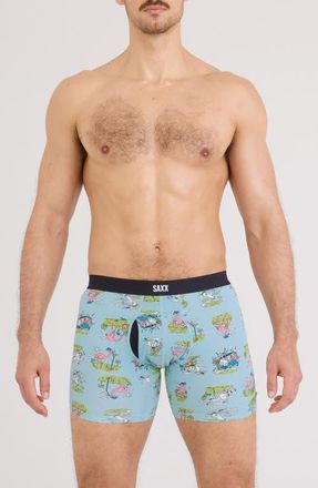 Saxx Vibe Xtra Soft Comfort Boxer Briefs in Birdie-Blue Tide at Nordstrom, Size X-Large