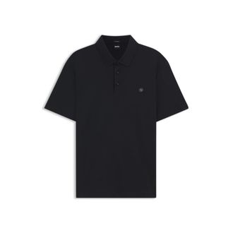 BOSS Polo shirt in mercerized cotton with Double B monogram