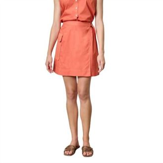 Lilla P Eyelet Pocket Wrap Skirt In Orange