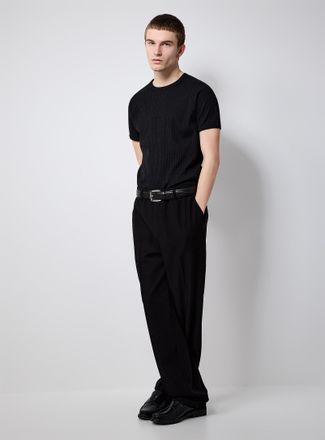 Le 31 Mens Ribbed raglan-sleeve T-shirt Retro fit