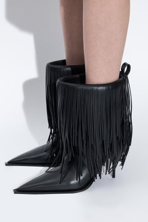 Balenciaga Avenue Heeled Ankle Boots, Womens, Black