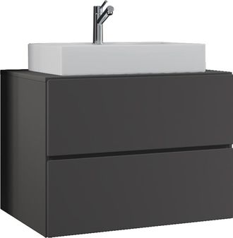 ebuy24 Ebuy24 - Vcm 2 Piezas Lavabo Lavabo Gabinete Inferior Ancho 80 Cm Muebles De Ba&ntilde;o Con Cajones Lendas (antracita)