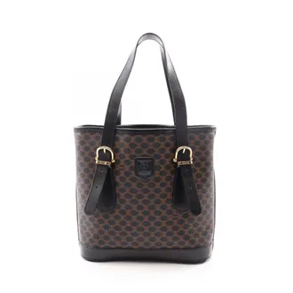 Celine Black Brown Leather Handbag Tote Bag (Pre-Owned)