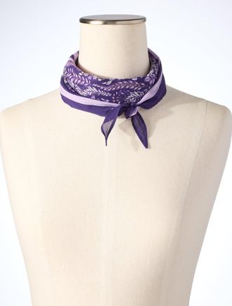 Talbots Foliage Fresco Diamond Scarf - Bramble Purple - 001 Talbots
