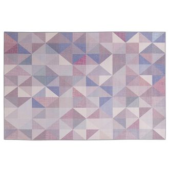 Beliani Beliani - Alfombra Azul Gris 140 X 200 Cm Alfombra Con Motivo De Tri&aacute;ngulo Moderno Contempor&aacute;neo Kartepe