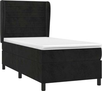 vidaXL Vidaxl - Cama Box Spring Con Colch&oacute;n Cuero Sint&eacute;tico Negro 90x190 Cm