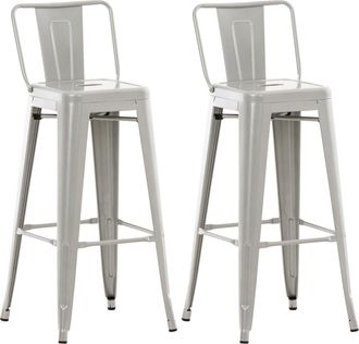 Clp Set 2x Taburetes Mason Plateado