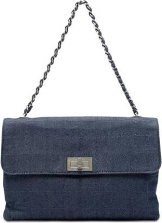 Chanel Pre-owned Denim chanel-bags - Dames - Vintage Schoudertas - Blauw - ONE Size - Denim - Vintage