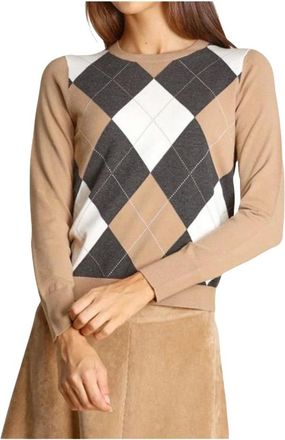 Emme Di Marella Emme DI Marella - Carabo Ronde Hals Gebreid - Dames - Truien - Beige - Maat: XL Viscose