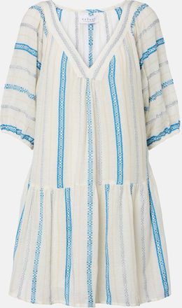 Velvet Selita tiered cotton jacquard minidress