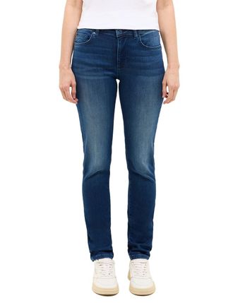 Mustang Slim-fit-Jeans MUSTANG Damen Style Shelby Slim fit, Damen, Gr. 33, L&auml;nge 32, blau (681 mittelblau), Denim/Jeans, 78% Baumwolle, 10% Lyocell, 9% Elasto